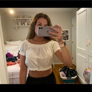 Cropped white top